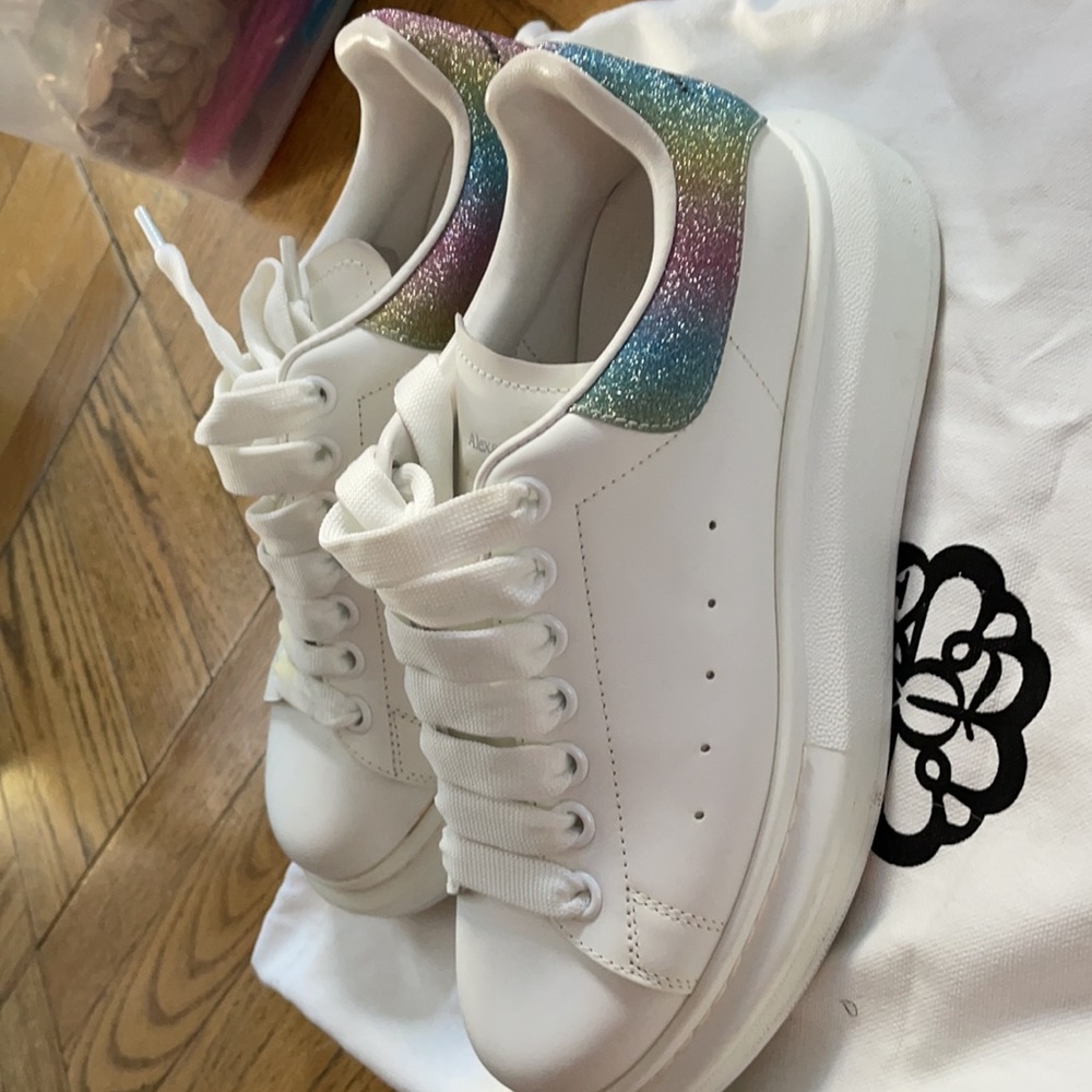 Alexander McQueen Glitter Rainbow Sneakers 37